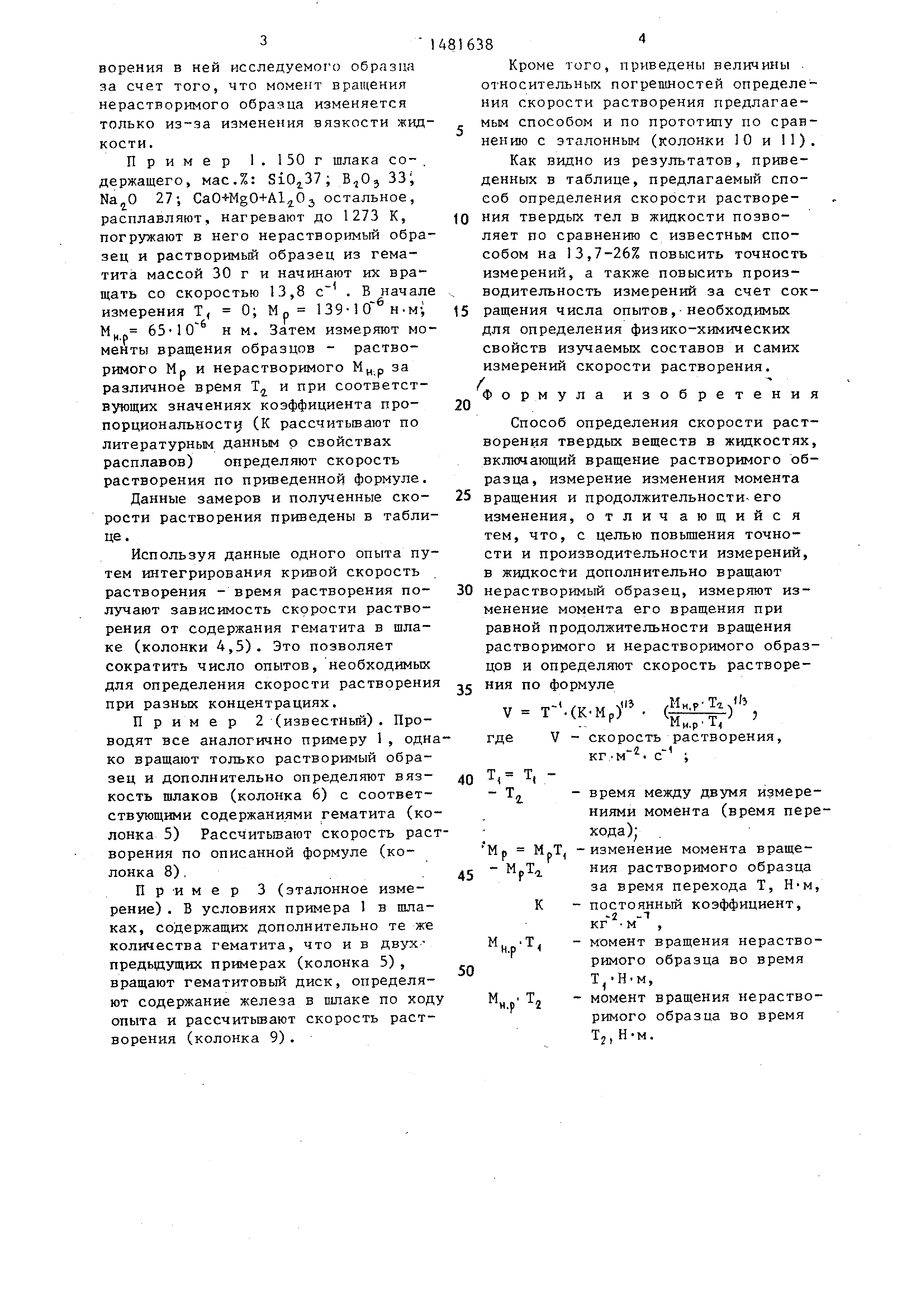 скорость растворения